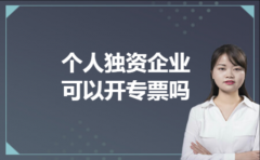 个人独资企业可以开专票吗